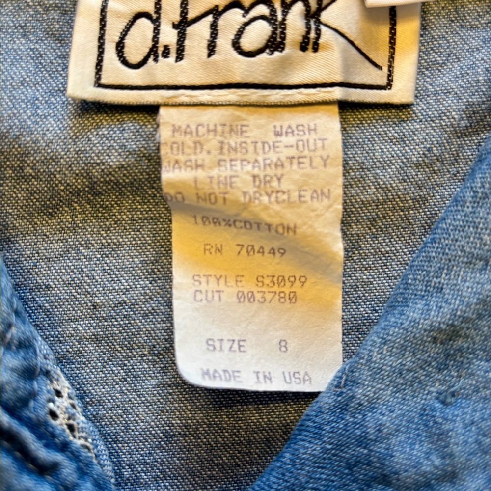 Vintage d.Frank Cropped Denim Jacket size 8 - Picture 12 of 13